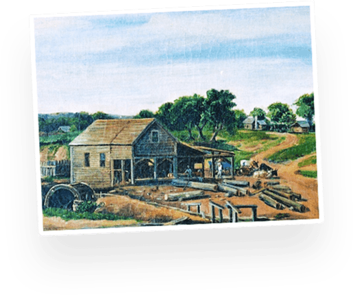 A historical illustration of lumber mill